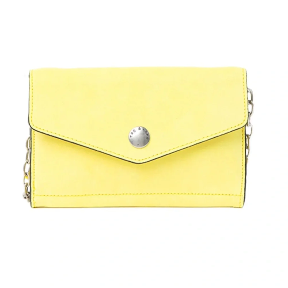 NWT $195 rag & bone Atlas Suede Wallet on a Chain in Yellow!